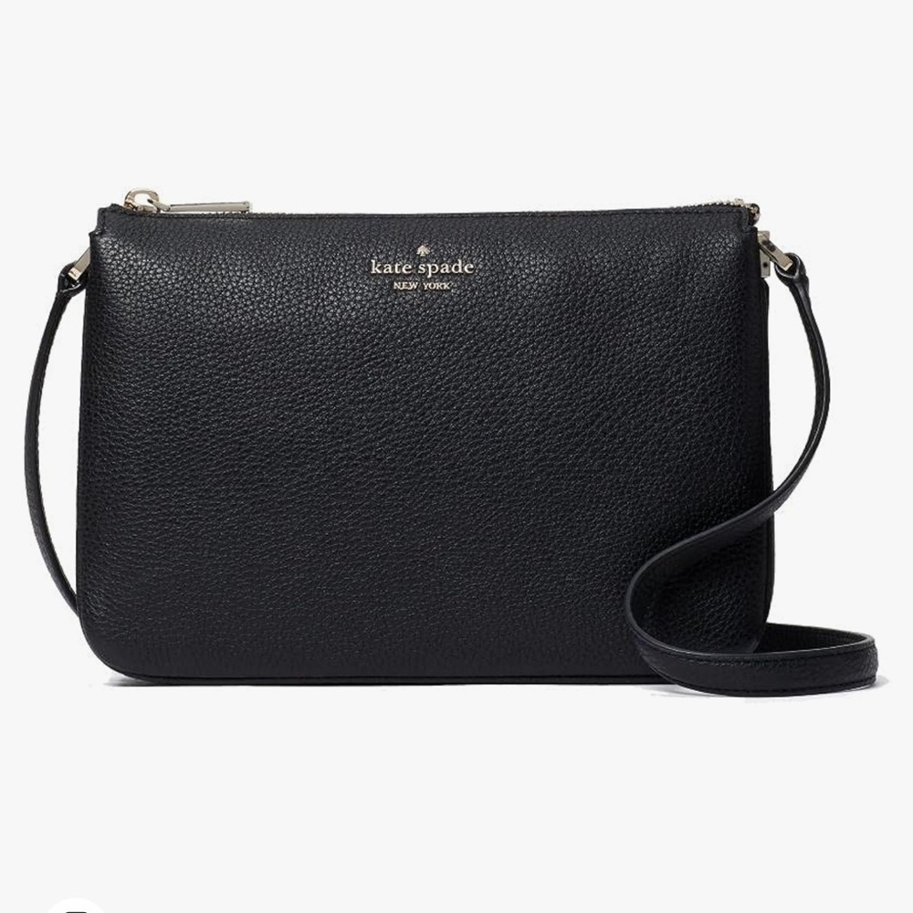 Kate Spade Leila Triple Gusset‎ Crossbody Bag in Black wkr00448 NEW/NWT